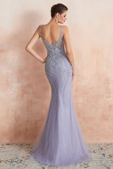 Mermaid Illusion Neck Prom Dress