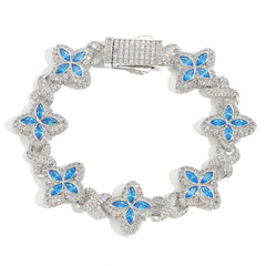21Dripzz Iced Flower Bracelet Silver Blue