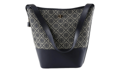 T Monogram Lock Slim Bucket Bag Navy 182859 405