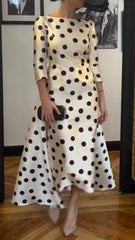 Black Polka Dot Satin Dress