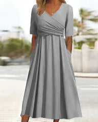 Annabelle - Short-Sleeve Crossover Dress