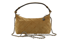 Fleming Suede Pochette Crossbody Bag Stone 185797 250