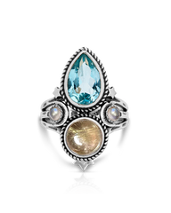Blue Topaz Celestial Ring