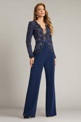 Amaris Plunging Illusion Lace Jumpsuit