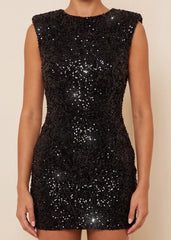 Always Winning Sequin Mini Dress - Black