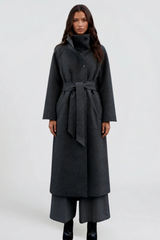 AUDREY | BELTED TAILORED LONGLINE WOOL COAT