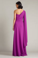 Alney Cascading Cape Sleeve Gown