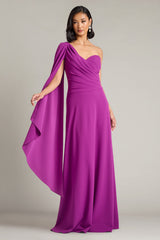 Alney Cascading Cape Sleeve Gown