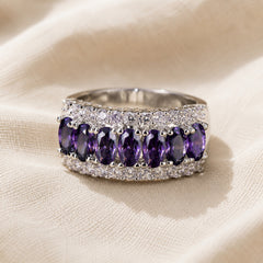 Bohemian Cubic Zirconia Amethyst Ring