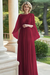 Chiffon Lilac Scoop Long Mother of the Bride Dress