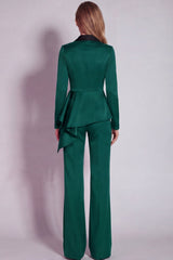 Notched Lapel Burgundy 2 Piece Business Suits with Sash