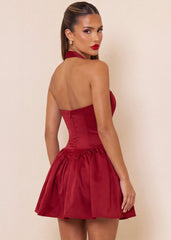 Lift You Up A-Line Mini Dress - Wine