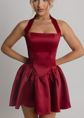 Lift You Up A-Line Mini Dress - Wine