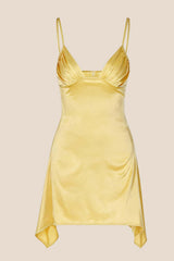 Straps Pink Irregular Hem A-line Short Dress