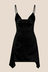 Straps Pink Irregular Hem A-line Short Dress