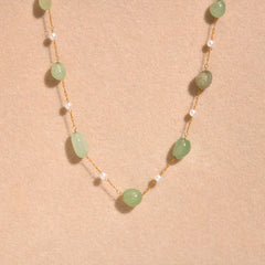 Bohemian Beaded Pearl Chain Necklace