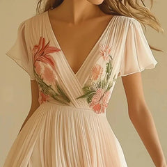 Amelia | Elegant High Waist V-Neck Party Dresses