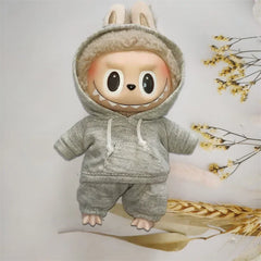 17cm Labubu Hoodie Outfit Set
