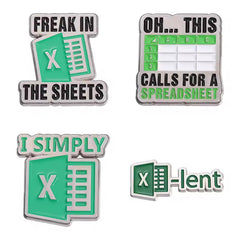 Data Analyst Finance Creative Pin with Excel Spreadsheets Funny