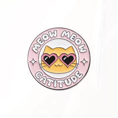 Cat Lover Pin Funny Positive Cute