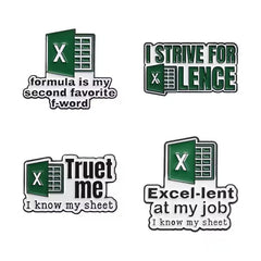 Data Analyst Finance Creative Pin with Excel Spreadsheets Funny