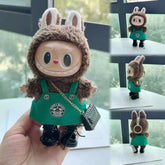 JUMEET Labubu Green Coffee Dress Set