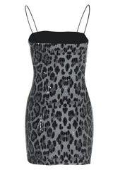 Straps Brown Leopard Party Dress with Sequin