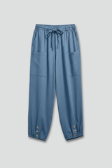 Anna | Women's Trousers with Drawstring Waist and Button Hem