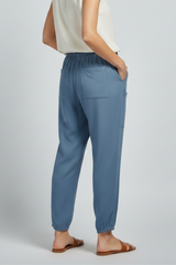 Anna | Women's Trousers with Drawstring Waist and Button Hem