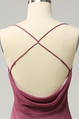 Spaghetti Straps Cross Back Desert Rose Plus Size Bridesmaid Dress