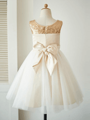 A-Line Crew Knee-Length Tulle Flower Girl Dress FL04