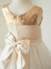 A-Line Crew Knee-Length Tulle Flower Girl Dress FL04