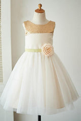 A-Line Crew Knee-Length Tulle Flower Girl Dress FL04