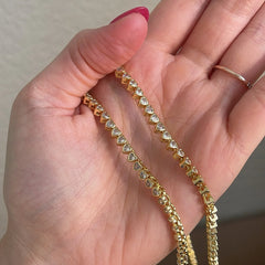 Heart Tennis Necklace Bezel Design
