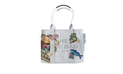 The Large Tote Camp Patchwork Denim Tote Bag Light Wash 2P6HTT007H02 474