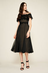 Aditya Pleaded Chiffon Midi Dress