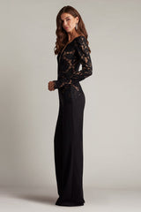 Amaris Plunging Illusion Lace Jumpsuit