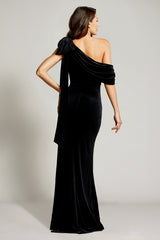 Alvar Bow-Shoulder Velvet Gown