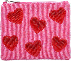 Bamboo Trading Essential Pouch Let's Go Party. Women Fashion Bags. Pink and Red