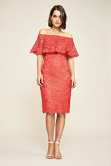 Alba Lace Flounce Dress