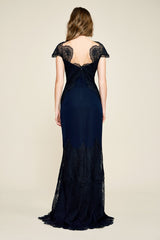 Amy Lace Crepe Gown