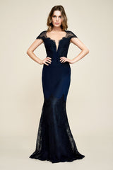 Amy Lace Crepe Gown