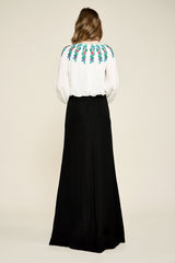 Alina Embroidered Crepe Gown