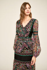 Allegra Long-Sleeve Embroidered Gown