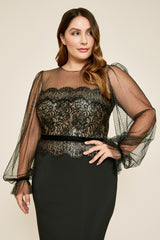 Adele Long-Sleeve Dress- PLUS SIZE