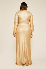 Alberti Sequin Slit Gown - PLUS SIZE