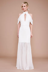 Alcott Cold-Shoulder Corded Lace Gown