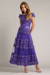 Adriane Floral Embroidered Tea-Length Dress