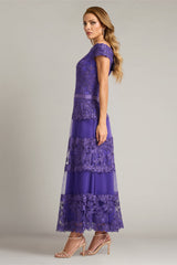 Adriane Floral Embroidered Tea-Length Dress
