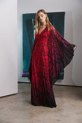 Ajambo Draped Printed Mesh Gown